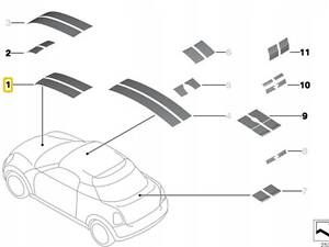 MINI R58 R59 КАПОТ НАКЛЕЙКА 2759642 OE