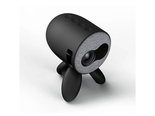 Міні відеопроектор світлодіодний з динаміком YG220 з регульованою підставкою триногою та підтримкою 1080P Чорний. - Фото 3