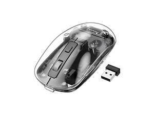 Миша бездротова HOCO GM29, 1600DPI, 2.4GHZ, Black/Transparet, Blister