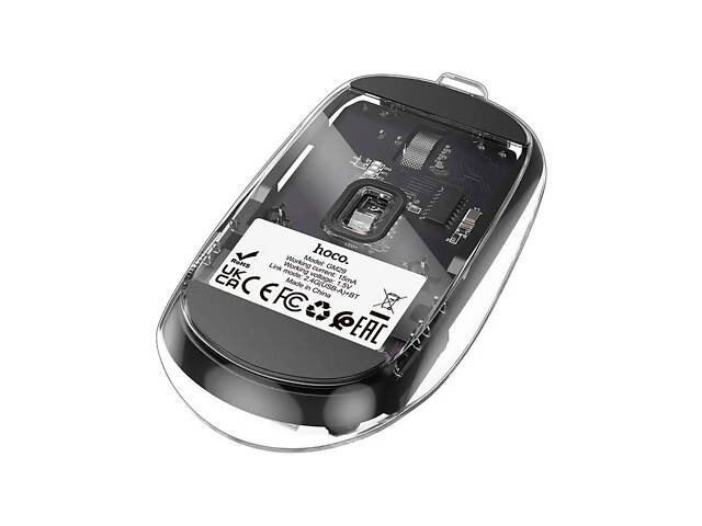 Миша бездротова HOCO GM29, 1600DPI, 2.4GHZ, Black/Transparet, Blister - Фото 3