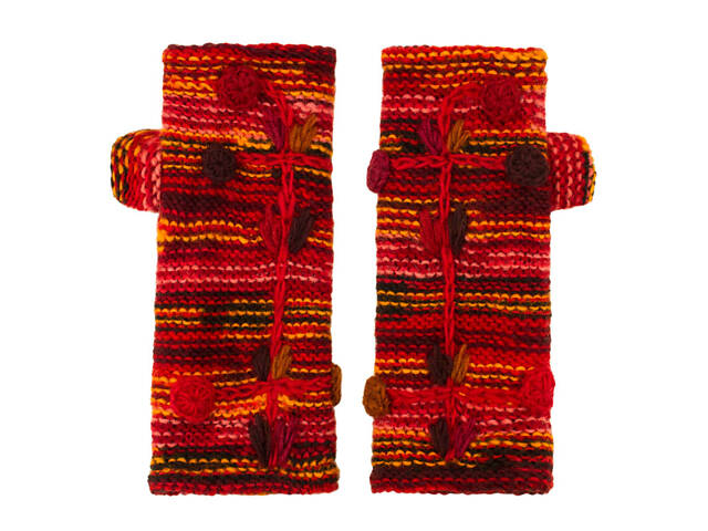 Рукавички Мукта Kathmandu 100% шерсть які S-M 20-22см Червоні (27344) - Фото 1