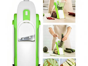 Багатофункціональна овочерізка подрібнювач слайсер тертка нарізання картоплі слайсами кубиками соломкою Салатовий