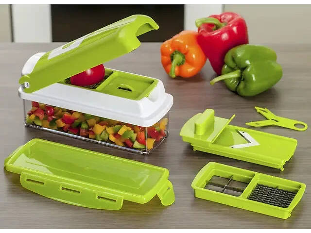 Многофункциональная овощерезка Nicer Dicer Plus терка мультислайсер пресс для нарезки измельчитель овощей - Фото 4