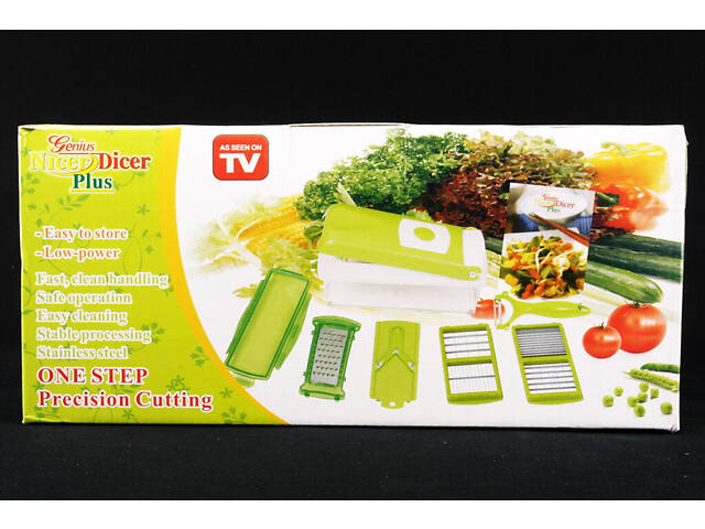 Многофункциональная овощерезка Nicer Dicer Plus терка мультислайсер пресс для нарезки измельчитель овощей - Фото 8
