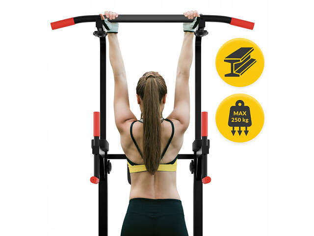 Многофункциональная стойка для подтягиваний 4FIZJO Pro регулируемая Black (P-5905973402620) - Фото 3