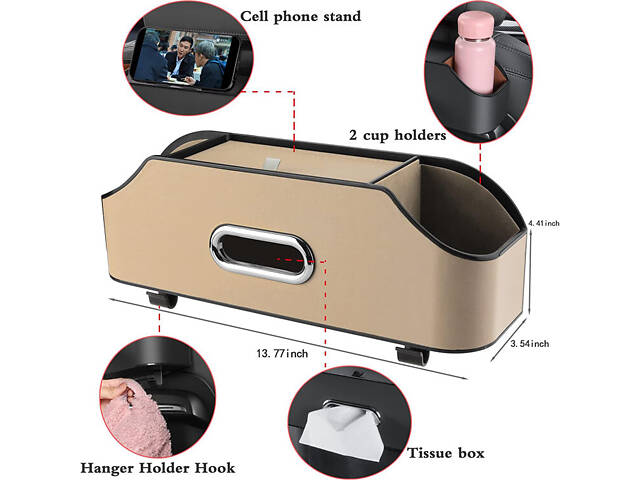 Многофункциональный подвесной органайзер для автомобиля Multi Functional Storage Rack GW-819 - Фото 7