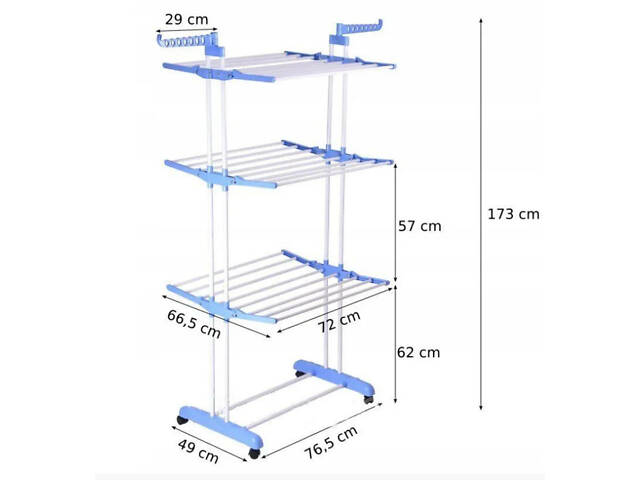 Багатоярусна сушарка для білизни, речей, одягу Garment rack with wheels складана - Фото 6