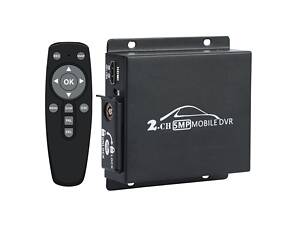 Мобильный AHD видеорегистратор на 2 камеры Pomiacam HD DVR для такси, автобусов, грузовиков, 5 Мп, Quad HD, SD до 128 Гб,