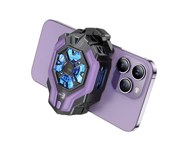 Мобільний кулер HOCO GM26 Ambitious cooling mobile phone fan Black - Фото 5