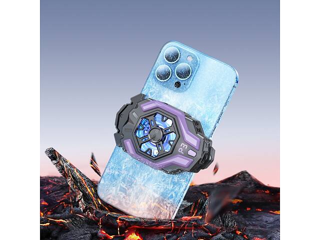 Мобільний кулер HOCO GM26 Ambitious cooling mobile phone fan Black - Фото 6