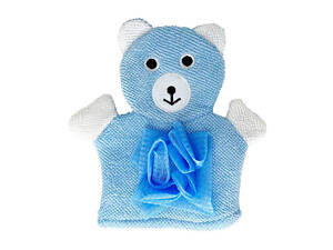 Мочалка-перчатка для купания малышей MGZ-0911(Blue) Медвежонок