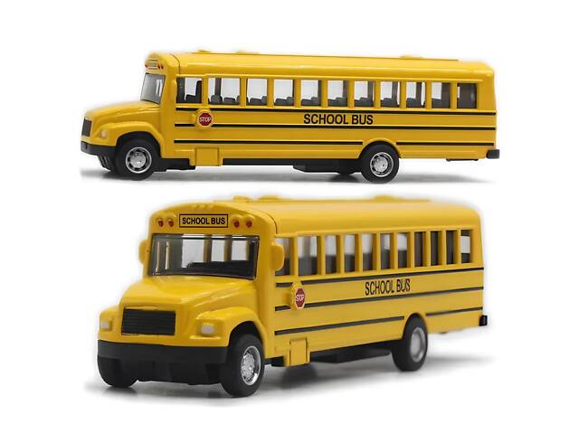 Модель автомобіля School bus 1:64 металева інерційна машинка шкільний автобус іграшка жовта у коробці - Фото 1