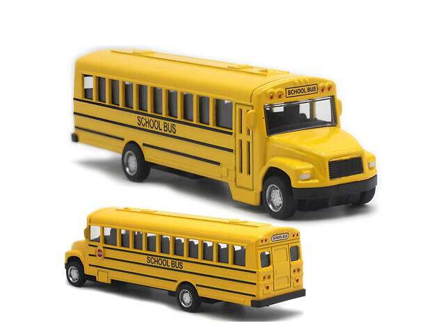 Модель автомобіля School bus 1:64 металева інерційна машинка шкільний автобус іграшка жовта у коробці - Фото 2