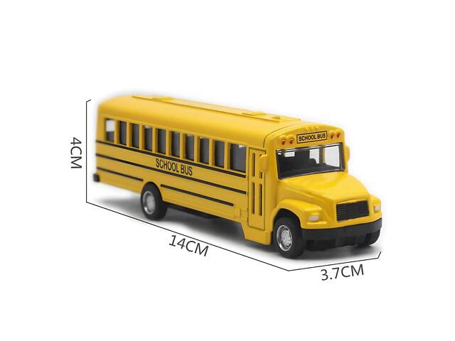 Модель автомобіля School bus 1:64 металева інерційна машинка шкільний автобус іграшка жовта у коробці - Фото 3