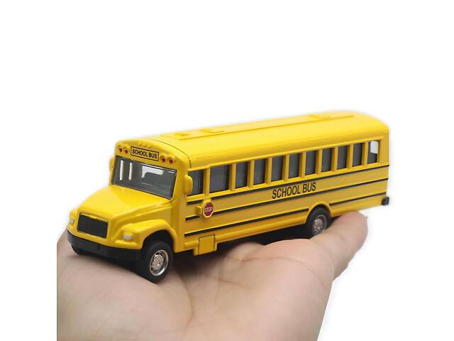 Модель автомобіля School bus 1:64 металева інерційна машинка шкільний автобус іграшка жовта у коробці - Фото 5