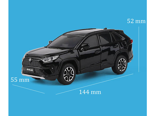 Модель автомобіля Toyota RAV4 2020 чорна 1:32 — інерційна металева машинка зі звуком і світлом. - Фото 5
