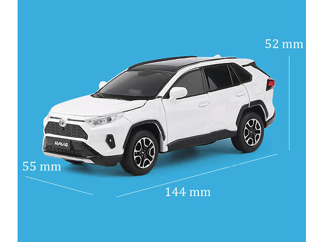 Модель автомобіля Toyota RAV4 2020 р. біла, масштаб 1:32, інерційна, світло і звук, Іграшкова модель Toyota RAV4 2020 - Фото 2
