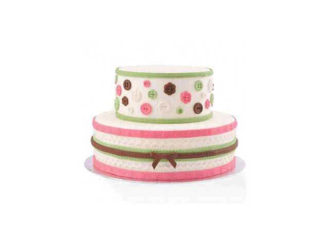 Молд силіконовий кондитерський для мастики та шоколаду Гудзики бантики та бордюри 19x12 см - Фото 3