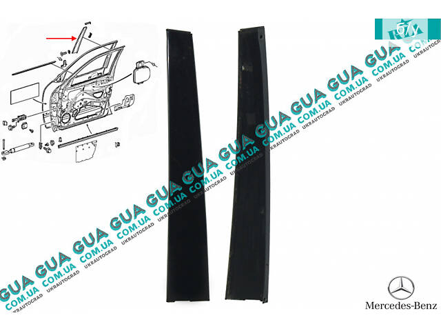 Молдинг / декоративная накладка стекла передней правой двери ( боковая ) A2106900287 Mercedes / МЕРСЕДЕС E-CLASS 1995- /