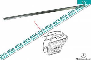 Молдинг / декоративная накладка задней правой двери ( под стекло ) A2106901080 Mercedes / МЕРСЕДЕС E-CLASS 1995- / Е-КЛА