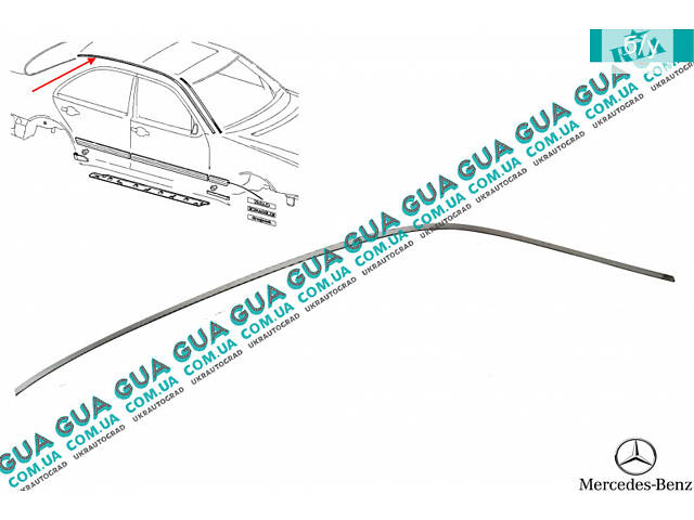 Молдинг/накладка кузова (водовідвід) правий A2106900697 Mercedes/МЕРСЕДЕС E-CLASS 1995-/Е-КЛАС
