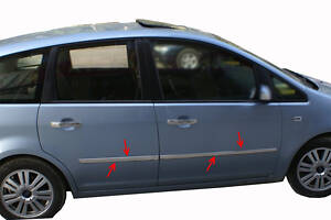 Молдинг дверной (4 шт, нерж.) Carmos - Турецкая сталь для Ford C-Max 2004-2010 гг