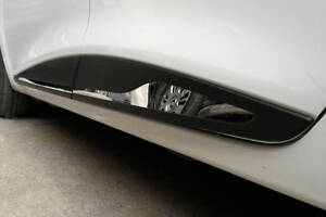 Молдинг дверной прямой (4 шт, нерж) Черный хром для Renault Clio IV 2012-2019 гг