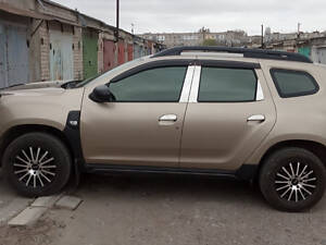 Молдинг дверних стійок (6 шт, нерж.) Для Dacia Duster 2008-2018 рр.