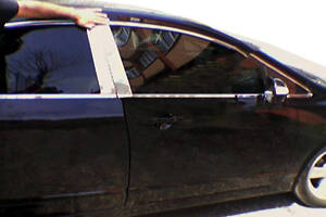 Молдинг дверных стоек (6 шт, нерж.) для Honda Civic Sedan VIII 2006-2011 гг