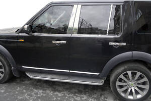 Молдинг дверных стоек (6 шт, нерж.) для Land Rover Discovery III