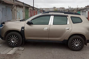 Молдинг дверных стоек (6 шт, нерж.) для Renault Duster 2008-2017 гг