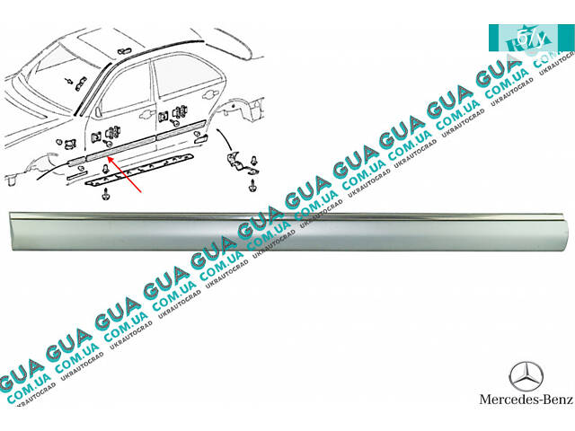 Молдинг передней левой двери ( листва, накладка декоративная ) A2106900362 Mercedes / МЕРСЕДЕС E-CLASS 1995- / Е-КЛАСС