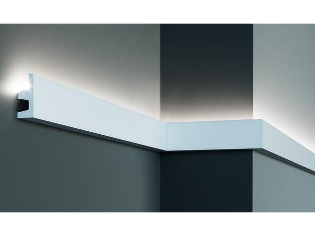 Молдинг поліуретановий гладкий серія F Tesori KF 501. Стельовий плінтус під Led - Фото 1