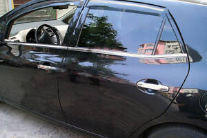 Молдинг стекол (4 шт, нерж) Carmos - Турецкая сталь для Toyota Auris 2007-2012 гг