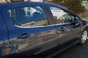 Молдинг стекол (4 шт., нерж) для Peugeot 308 2007-2013 гг.