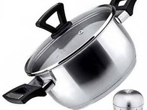 Каструля з кришкою VINZER d 18 см. 2,4 л. з таймером у подарунок.