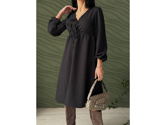 Молодіжна жіноча сукня вільного крою 'Boho' | Норма і батал Чорний, 46-48 - Фото 1