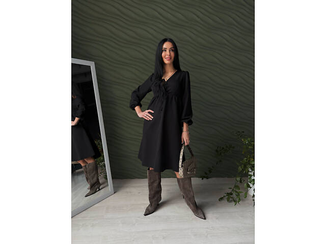 Молодіжна жіноча сукня вільного крою 'Boho' | Норма і батал Чорний, 46-48 - Фото 3