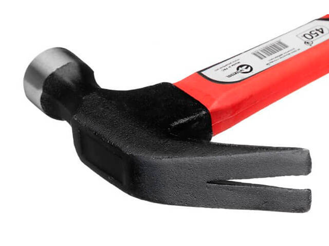Молоток-гвоздодер Intertool - 450 г ручка фибергласс - Фото 5