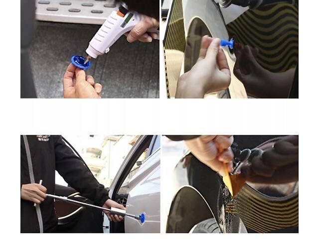 Молоток обратный для вытягивания вмятин CARP с грибками 18 шт/клеевые стержни 5 шт 24 предмета Серебристый (С051046) - Фото 7