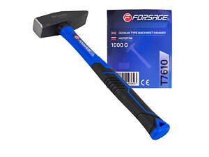 Молоток слесарный с фиберглассовой ручкой и резиновой противоскользящей накладкой (1000г) FORSAGE F-T7610