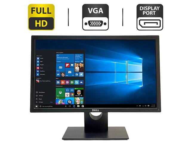 Монитор Б-класс Dell E2216H / 22' (1920x1080) TN / VGA, DisplayPort / VESA 100x100 + Кабели питания - Фото 1