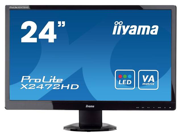 Монітор iiyama ProLite E2472HD чорний (24' VA/1920x1080/16:9/HDMI/DVI/VGA) Б/В<br> <br> <br> <br> <br> <br> <br> <br> - Фото 1