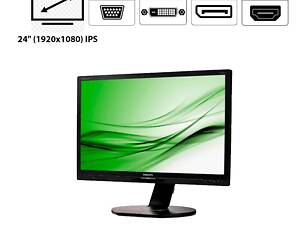 Монітор Philips Brilliance 241P6E / 24' (1920x1080) IPS / VGA, DVI, DP, HDMI