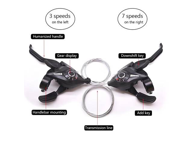 Моноблок Shimano ST-EF51-7 Altus 3x7. Велосипедные ручки переключения скорости Shimano ST-EF51-7 Altus - Фото 6