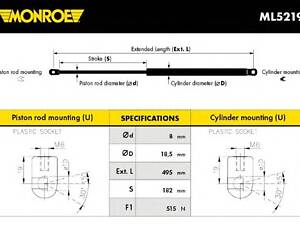 Monroe ML5219. Амортизатор багажника