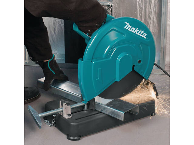 Монтажна пила по металу (труборіз) Makita LW 1401 : 2000 Вт, 355мм пила торцювальна по металу, відрізний верстат - Фото 4