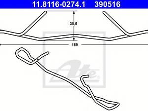 Монтажний компл.,гальм.колодки ATE 11811602741 на NISSAN PRIMERA Break (WP11)