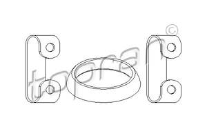 Монтажный комплект выхлопного коллектора, SEAT Toledo; VW Golf, Passat, T4; 1.5-2.5, 79-03