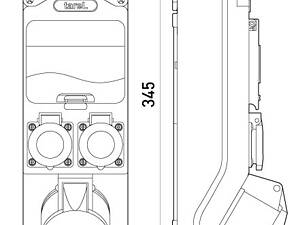 Монтажний набір вікно 5 модулів розетки 1x32A 400В 3P+N+PЕ, 2x16А 250В 2P+PE [360] E.NEXT